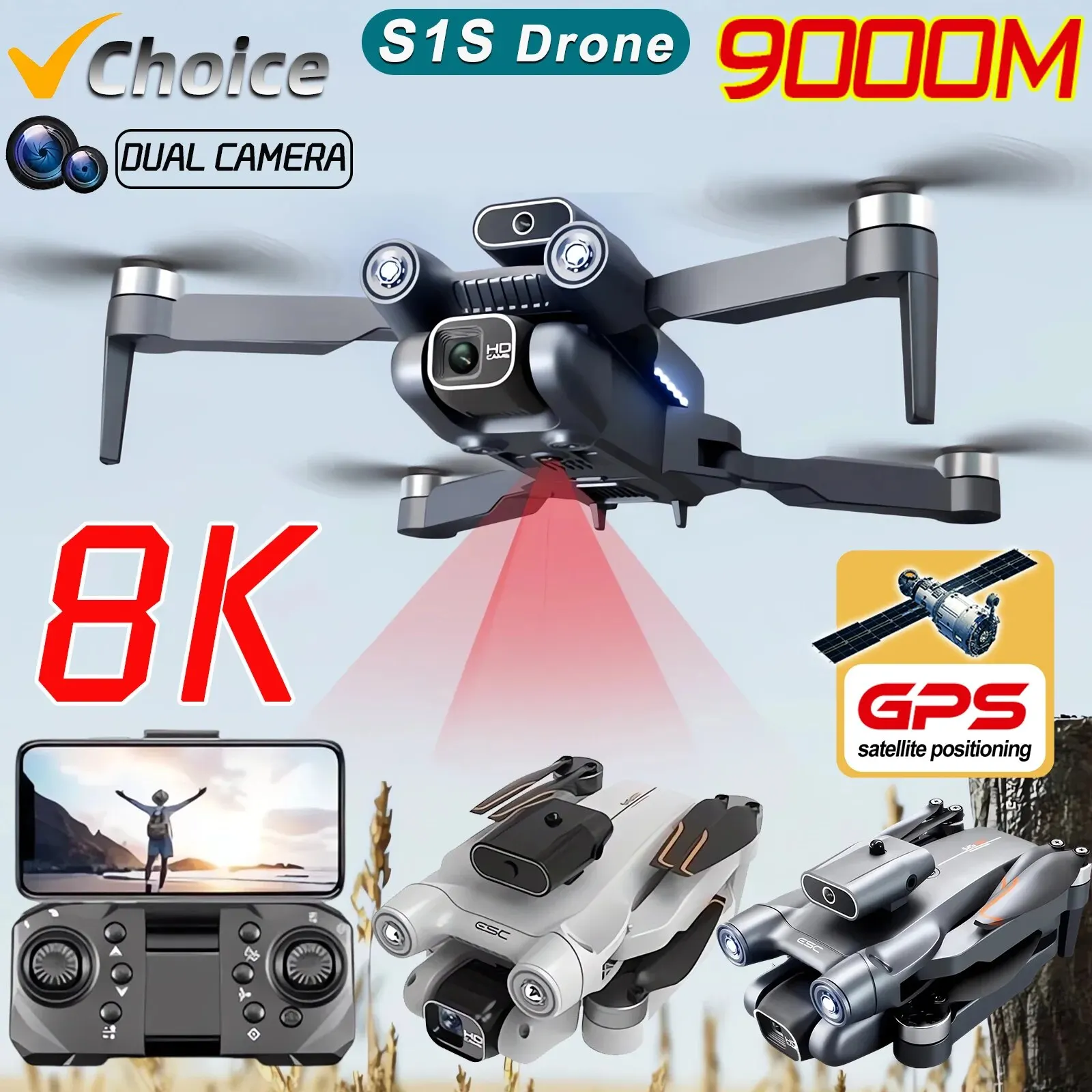 New S1S 5G GPS Drone Camera 8K - Drone Gps Mount recension och pris
